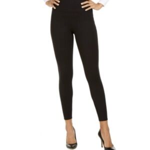 Spanx Size Petite XL Black High-Waisted Leggings cropped
